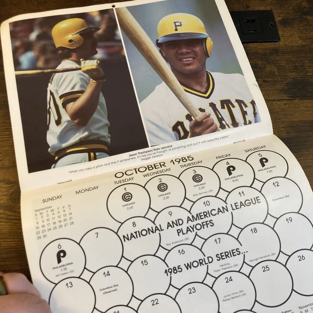 Pittsburgh Pirates 1985‎ Calendar Tony Pena Johnny Ray Kent Tekulve Three Rivers
